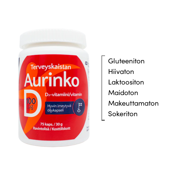 Aurinko D-vitamiini 100 µg