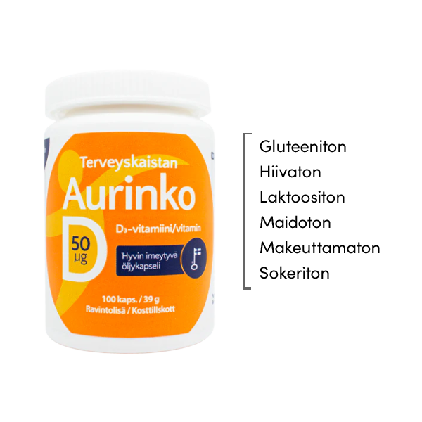 Aurinko D-vitamiini 50 µg