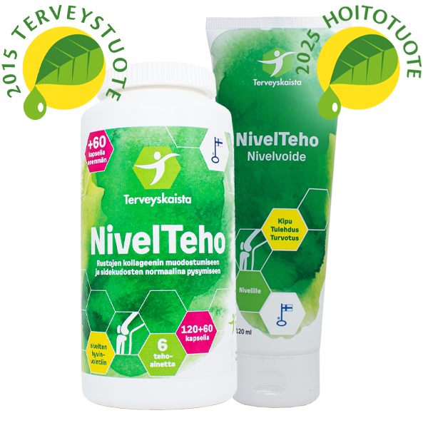 NivelTeho 180 kaps. + NivelTeho Nivelvoide 120 ml TARJOUS!