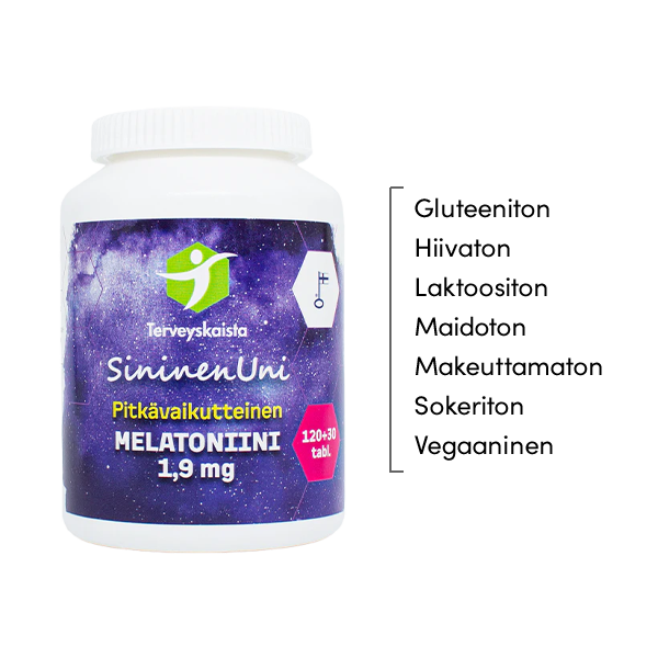 SininenUni melatoniini 1,9 mg, pitkävaikutteinen